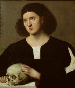 Ritratto di un Giovane con un Teschio, c. 1510-1515 da Bernardino Licinio