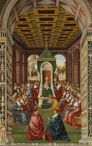 Enea Piccolomini davanti a Papa Eugenio IV da Bernardino di Betto (after) Pinturicchio