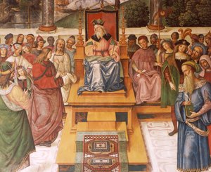 Enea Silvio Piccolomini incontra il re Giacomo I di Scozia (dettaglio)