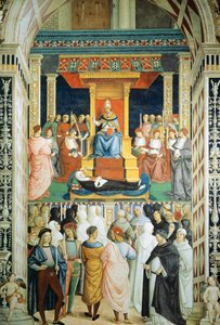 Pio II canonizza Santa Caterina da Siena nel 1461 da Bernardino di Betto Pinturicchio