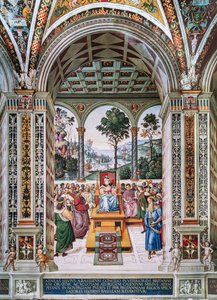 Biblioteca Piccolomini, parete nord-est: "Enea Silvio tiene un