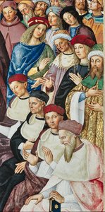 Biblioteca Piccolomini, parete sud-est: "Enea Silvio riceve il cappello cardinalizio da Papa Callisto III, 17 dicembre"