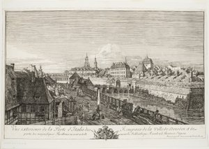 Vista esterna della Porta Italiana delle Mura della Città di Dresda