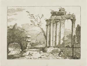 Paesaggio con rovine