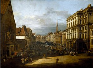 Veduta del mercato della farina a Vienna da Bernardo Bellotto