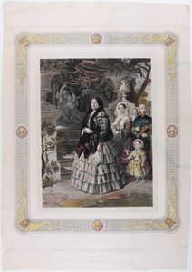 Sua Maestà la Regina Isabella II e sua augusta figlia Sua Altezza Serenissima la Principessa di As da Bernardo Blanco y Pérez