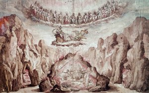 Progetto per il decoro e la macchina di un intermezzo, Il trionfo di Circe. Disegno di Bernardo Buontalenti detto delle Girandole (ca. 1523-1608) Parigi, Museo del Louvre