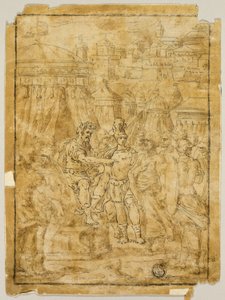 Illustrazione alla scena dalla Liberazione di Gerusalemme (Gerusalemme Liberata) da Bernardo Castello