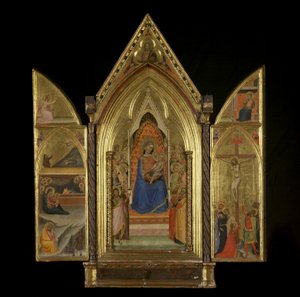 La Vergine e il Bambino in trono con i santi (pannello centrale) (recto) da Bernardo Daddi