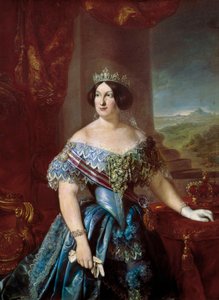 Ritratto di Isabella II di Spagna (Isabella di Borbone) (1830-1904). Dipinto di Bernardo LOPEZ PIQUER
