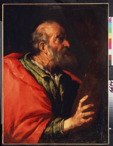 Testa di un vecchio, apostolo Pietro? da Bernardo Strozzi