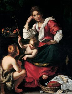 Madonna con Bambino e San Giovannino da Bernardo Strozzi