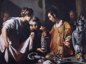 San Lorenzo che distribuisce le ricchezze della chiesa, 1625 circa (olio su tela) da Bernardo Strozzi