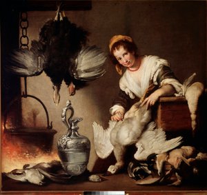 La cuoca che spenna anatre da Bernardo Strozzi