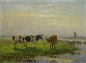 Mucche nel prato da Bernardus Antonie van Beek
