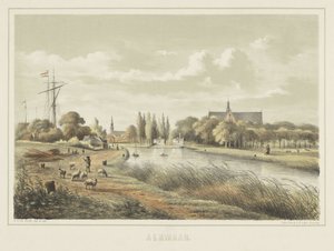 Vista su un fiume vicino ad Alkmaar da Bernardus Gerardus ten Berge
