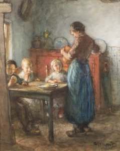 Un pasto frugale da Bernardus Johannes Blommers or Bloomers