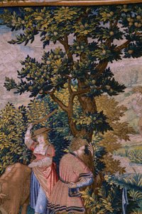 Serie La Fondazione di Roma: Faustolo incontra Romolo e Remo. Cartonista Barend van Orley (?). Manifattura di Bruxelles. 1525-1530. (dettaglio) da Bernart van (attr. to) Orley