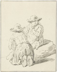 Due ragazzi seduti per terra da Bernhard Schreuder