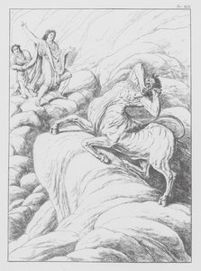 Divina Commedia di Dante, Inferno, Tavola XIX (litografia) da Bernhard Schuler