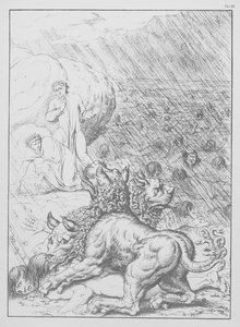 Divina Commedia di Dante, Inferno, Tavola XI (litografia) da Bernhard Schuler