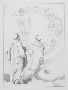 Divina Commedia di Dante, Paradiso, Tavola XIX (litografia) da Bernhard Schuler