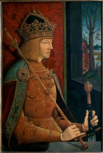 Imperatore Massimiliano I, con corona, scettro e spada