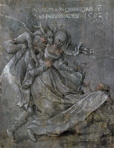 Coppia di amanti con il Diavolo e Cupido da Bernhard Strigel