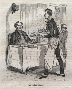 Le restaurateur - incisione in "La Physiologie du gout" di Jean Anthelme Brillat Savarin da Bertall