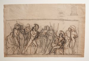 La lotta di Agamennone con Achille. Fonte battesimale da Bertel Thorvaldsen