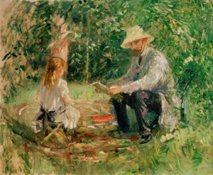 Eugène Manet e sua figlia in giardino