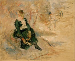 Giovane donna che rimette il pattino da Berthe Morisot