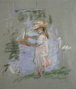 Julie in rosa vicino al lago da Berthe Morisot