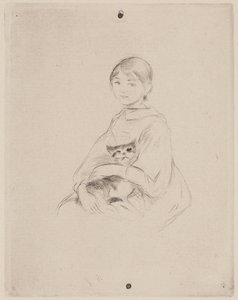 Giovane ragazza con gatto (Julie Manet) da Berthe Morisot
