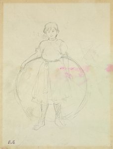 Giovane ragazza con un cerchio, 1888 da Berthe Morisot