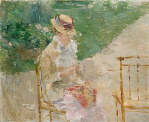 Giovane Donna che Lavora a Maglia da Berthe Morisot