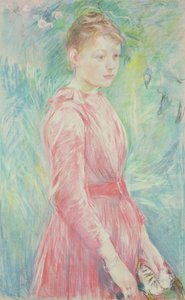 Ragazza in abito rosa (pastello su carta) da Berthe Morisot