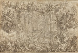 Il Concilio di Trento con San Tommaso che sconfigge gli eretici da Biagio Falcieri
