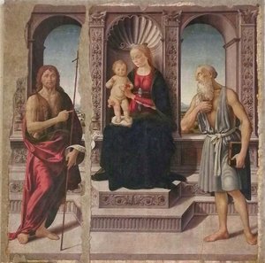 Madonna con Bambino in trono e i santi Giovanni Battista e Jeronimo