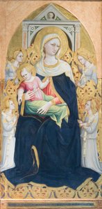 Madonna in trono con Bambino e quattro angeli, c.1433 (tempera e foglia d
