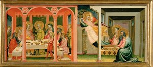 Scene della storia di Tobia: sposa Sarah ... (dipinto su tavola) da Bicci di Lorenzo