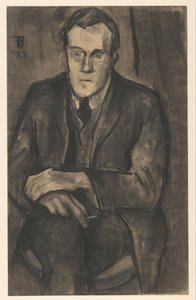 Ritratto di J.W. Bijl, seduto con le mani sulle ginocchia da Bob Hanf (signed by artist)