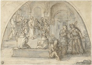 Cristo dodicenne nel Tempio e la Liberazione di Pietro da Boccaccio Boccaccino (attributed to)