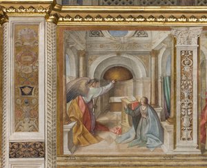 Navata centrale, Terza campata nord, Annunciazione, Boccaccio Boccaccino 1516-17 da Boccaccio Boccaccino