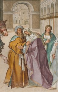 Navata centrale, prima campata nord, Incontro di San Gioacchino e Sant