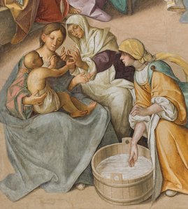 Navata centrale, Seconda campata nord, Nascita della Vergine, Boccaccio Boccaccino 1514-15, (dettaglio)