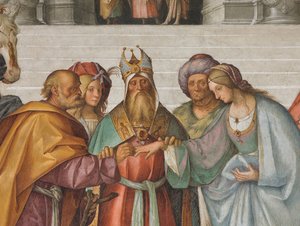 Navata centrale, seconda campata nord, Matrimonio della Vergine (dettaglio) da Boccaccio Boccaccino