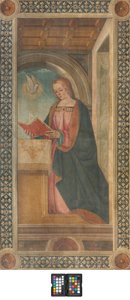 Controfacciata del transetto sud, Boccaccio Boccaccino, Annunciazione (dettaglio della Madonna) - Inizio XVI secolo da Boccaccio Boccaccino