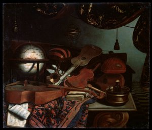 Natura morta con strumenti musicali, 1718