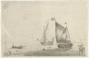 Veduta del mare con una barca da pesca